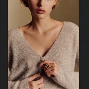 Sezane Barry Cardigan Light Beige XS